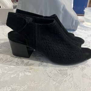 Sonoma Black Peep-Toe Block Heels